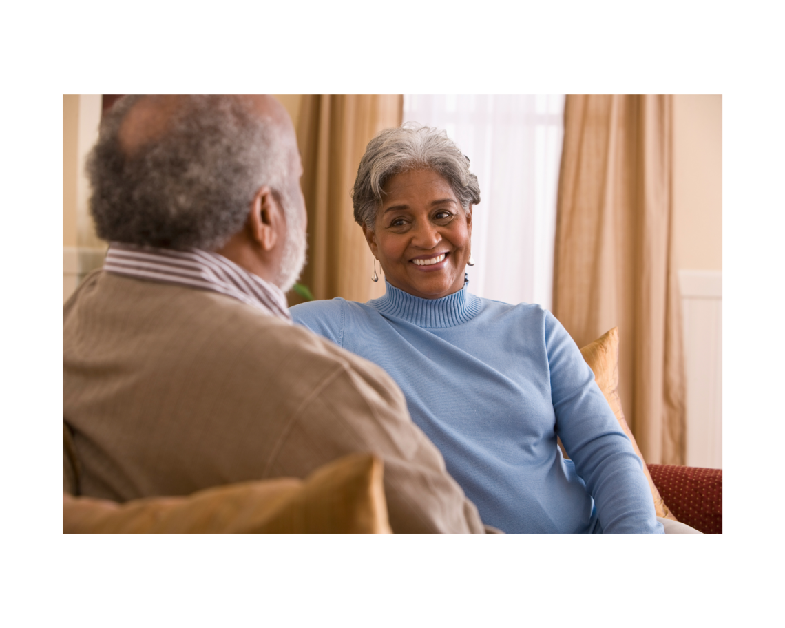 2 older people chatting