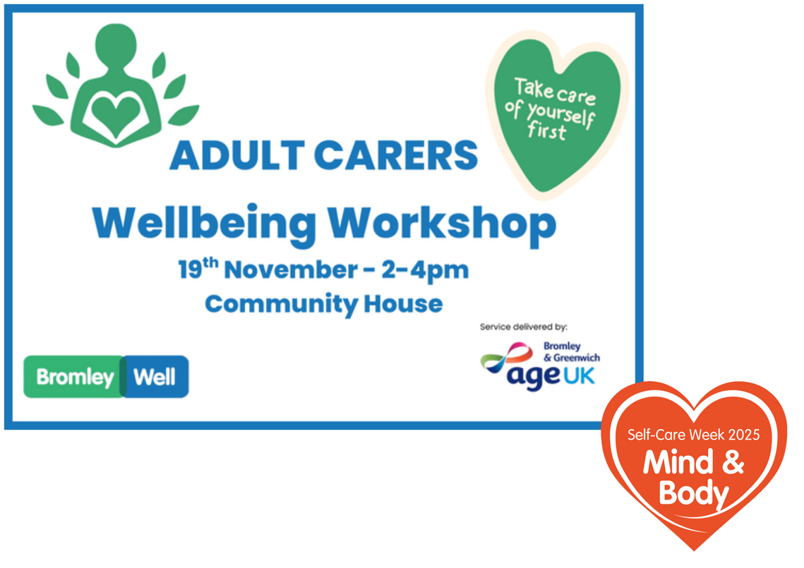 adult carers wellbeing workshop poster