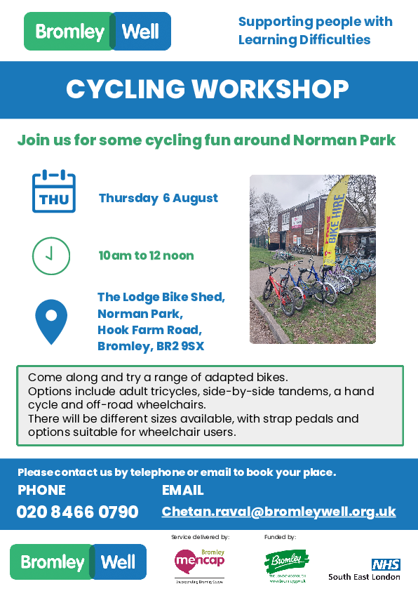 August LD Workshop cycling Flyer