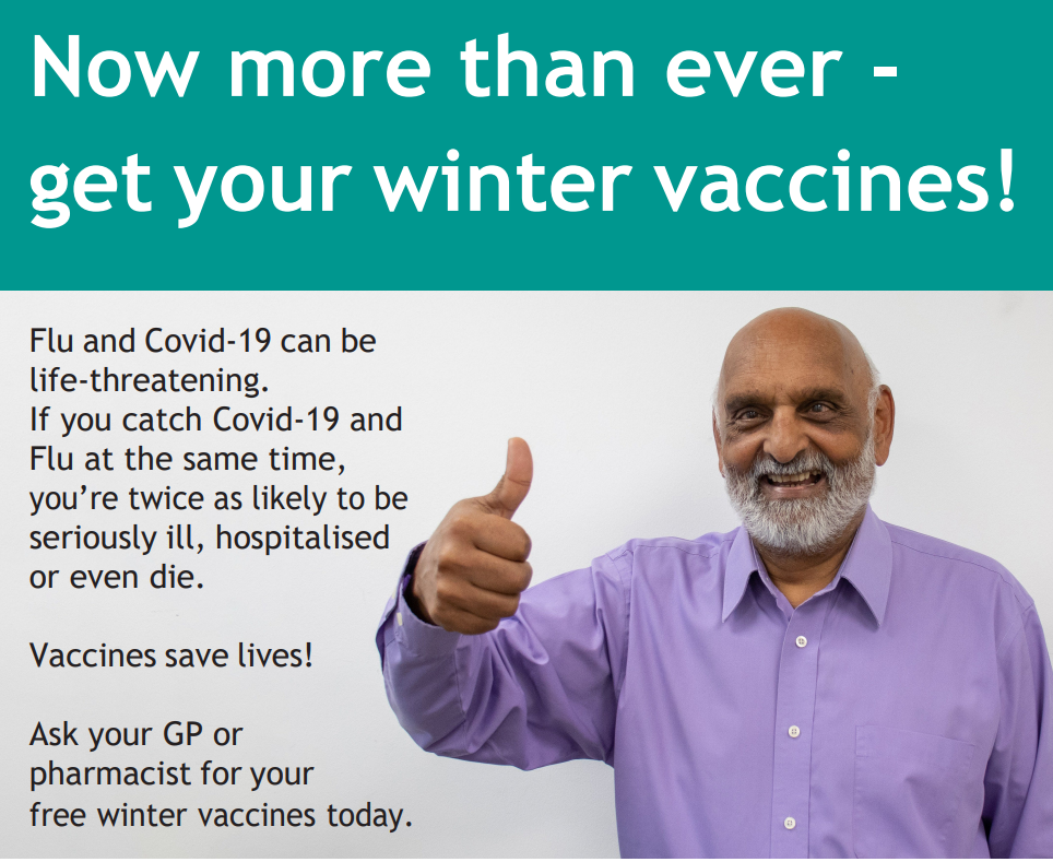 covid and flu vaccinations - older person