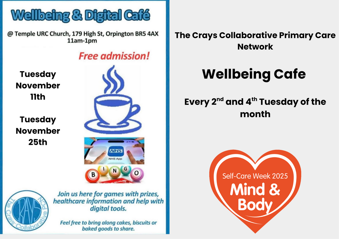 poster for the crays collaborative wellbeing cafe
