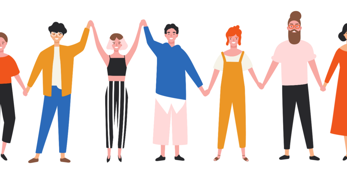diagram of people holding hands in a line