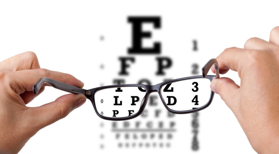 Picture of glasses for eye testing 