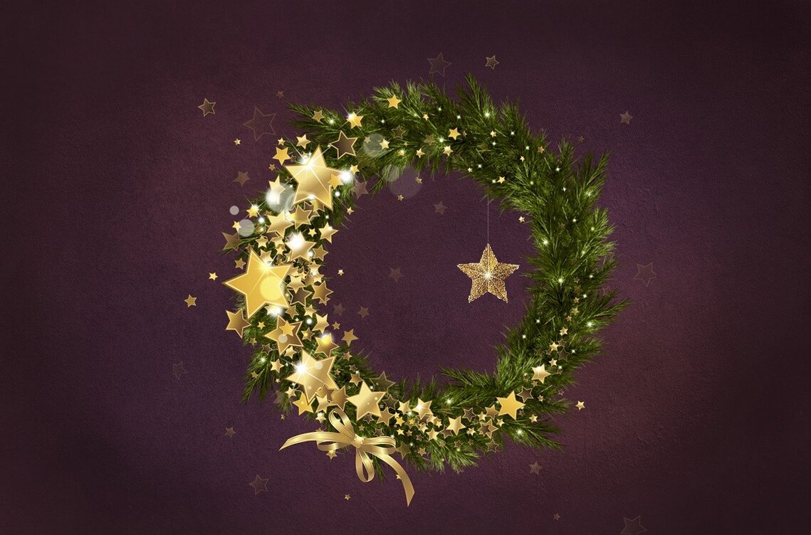 Illustration of Christmas wreath 
