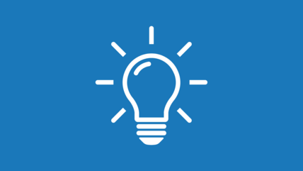 lightbulb icon on blue background