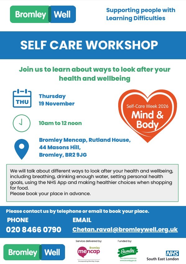 LD Self Care Workshop flyer