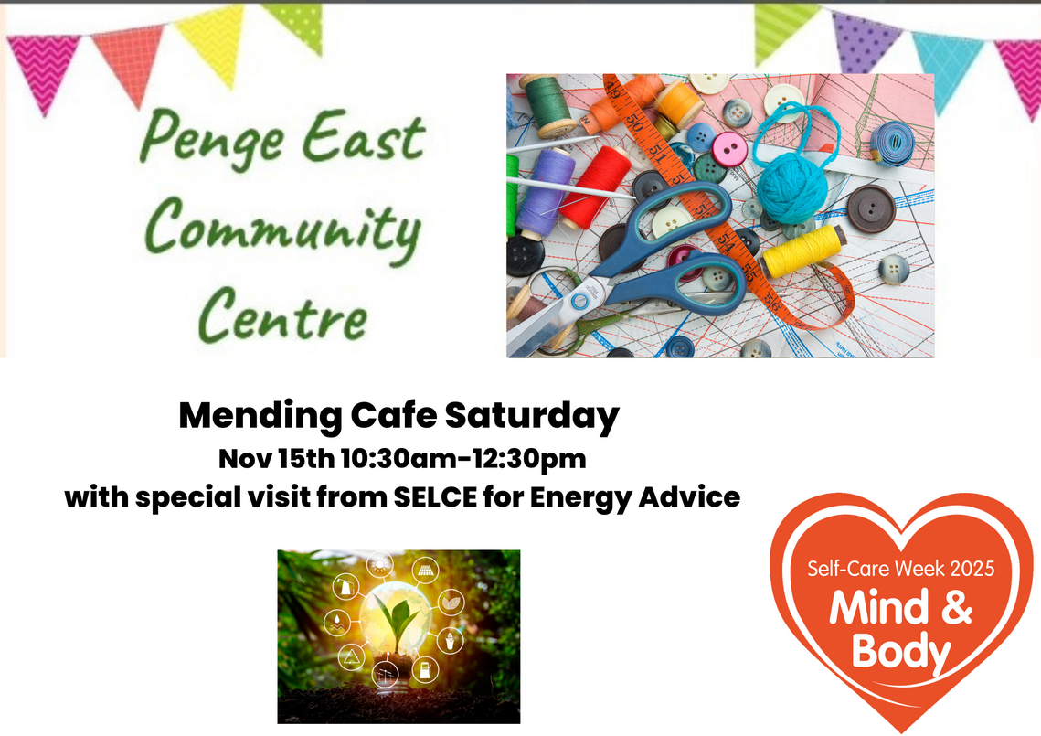 poster for mending cafe at Penge centre