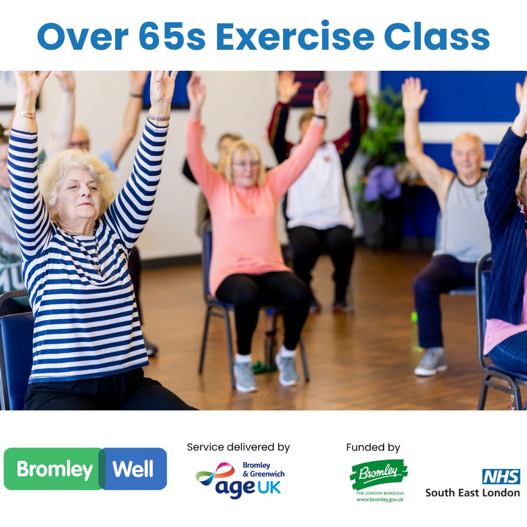 group of older people doing exercise on chairs