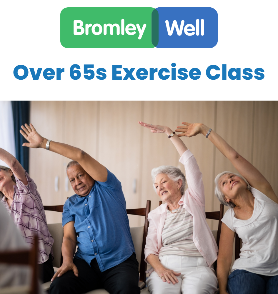 older people doing seated exercise class