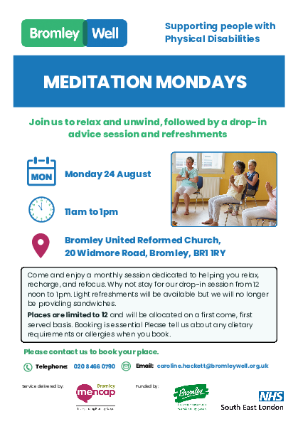 PD Meditation Mondays (August) image