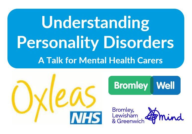 Title headline that reads 'Understanding Personality Disorders: A talk for carers