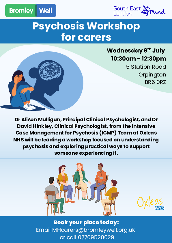 Psychosis Workshop 9th August with Oxleas