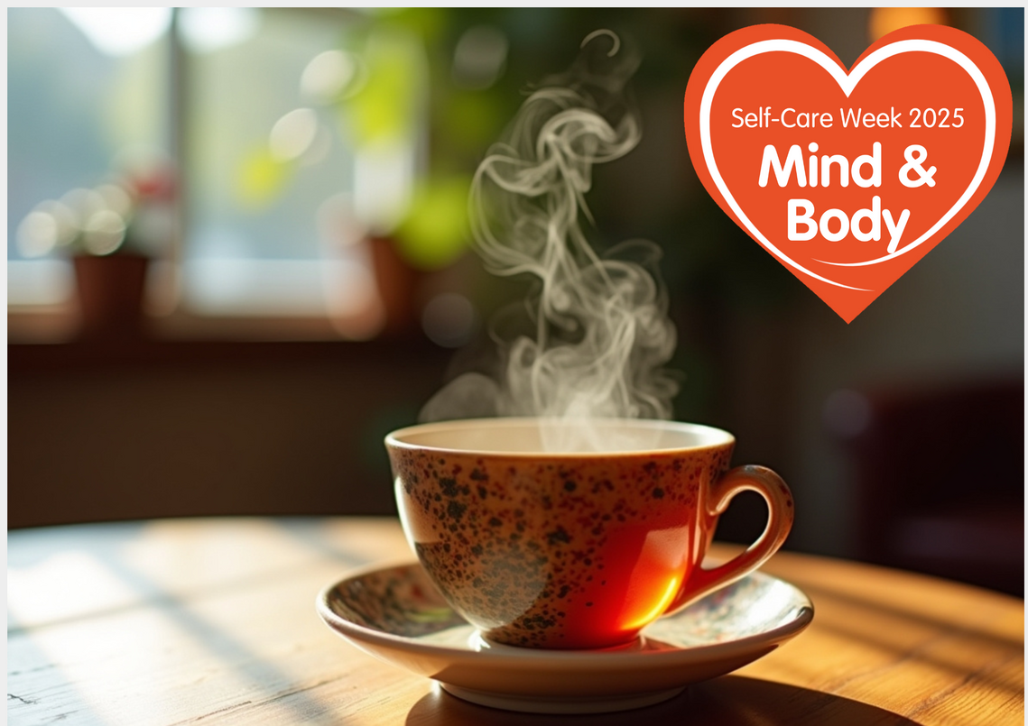 seatmy coffee cup in a cafe with background blurred