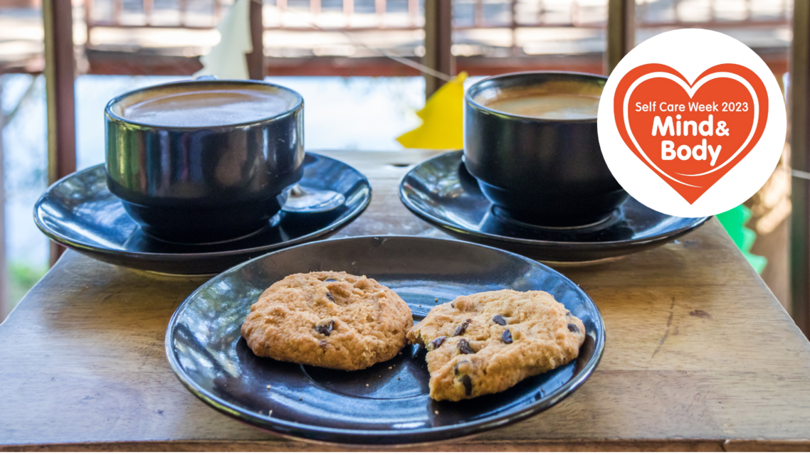 coffee and biscuits on a table