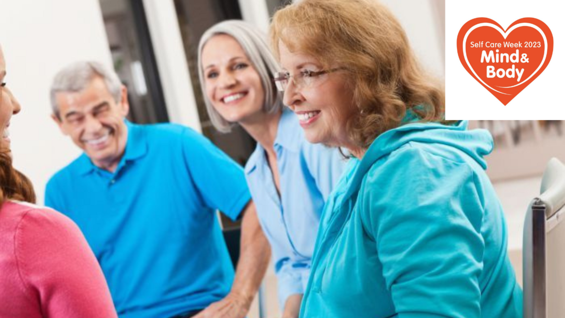 self care week older people chatting