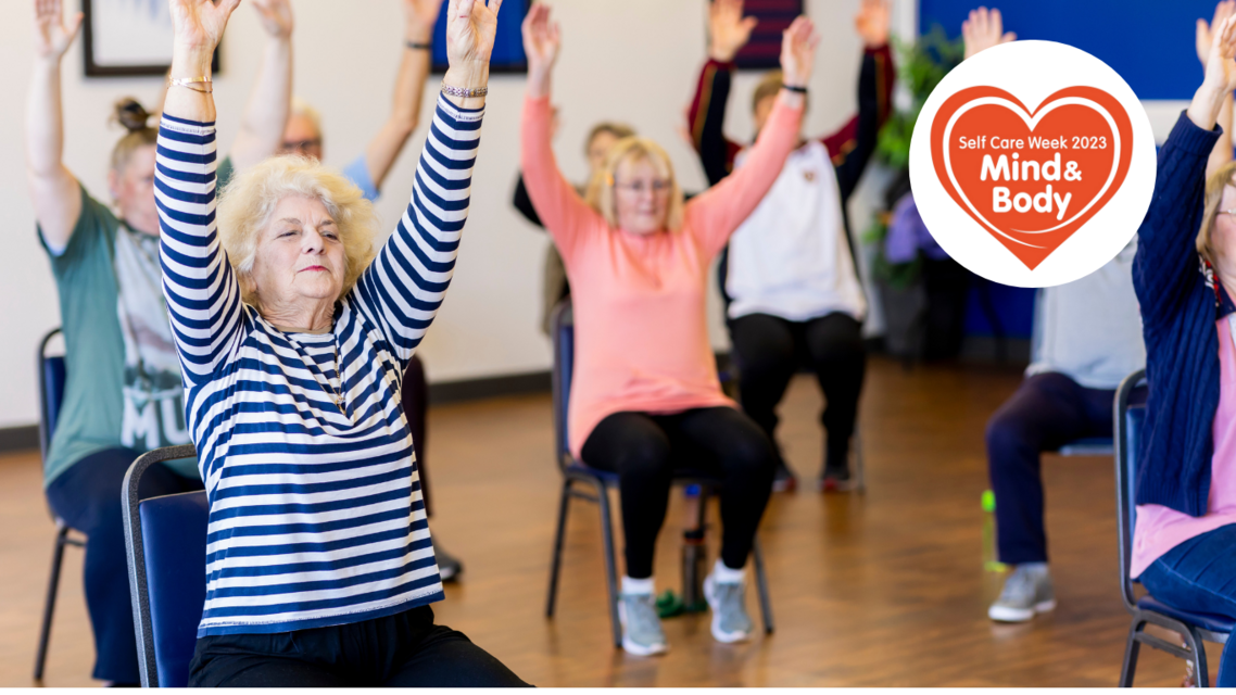 group doing seated exercise