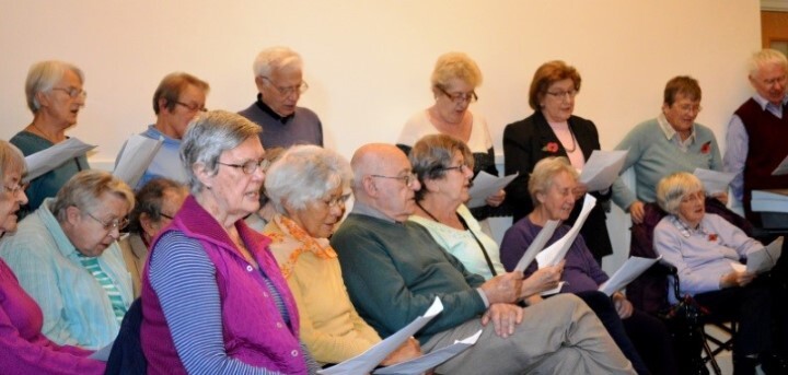 group of people singing