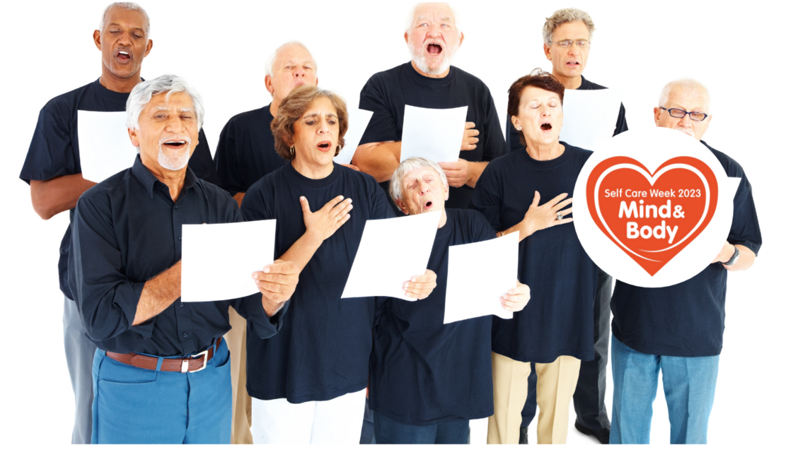 group of adults singing