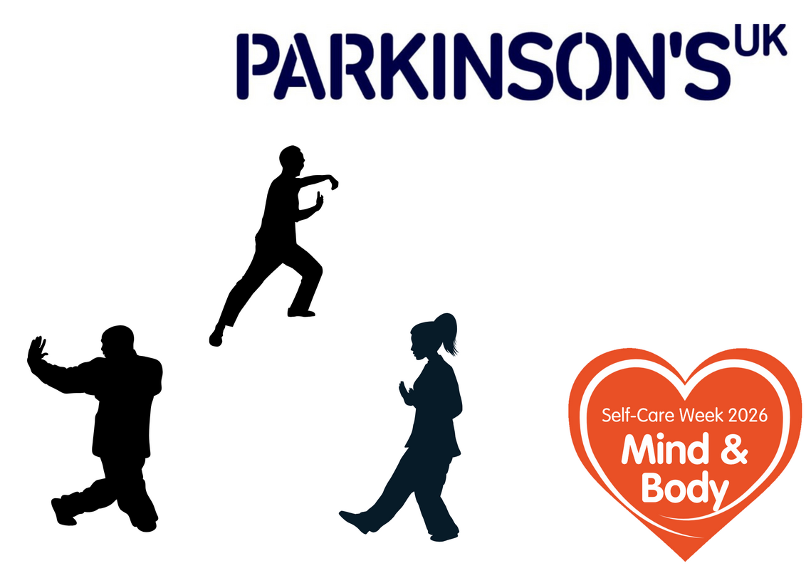 silhouettes showing people doing tai chi