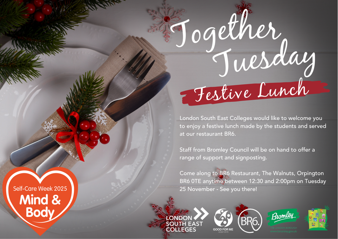 poster for free festive lunch in orpington