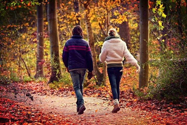 walking in park