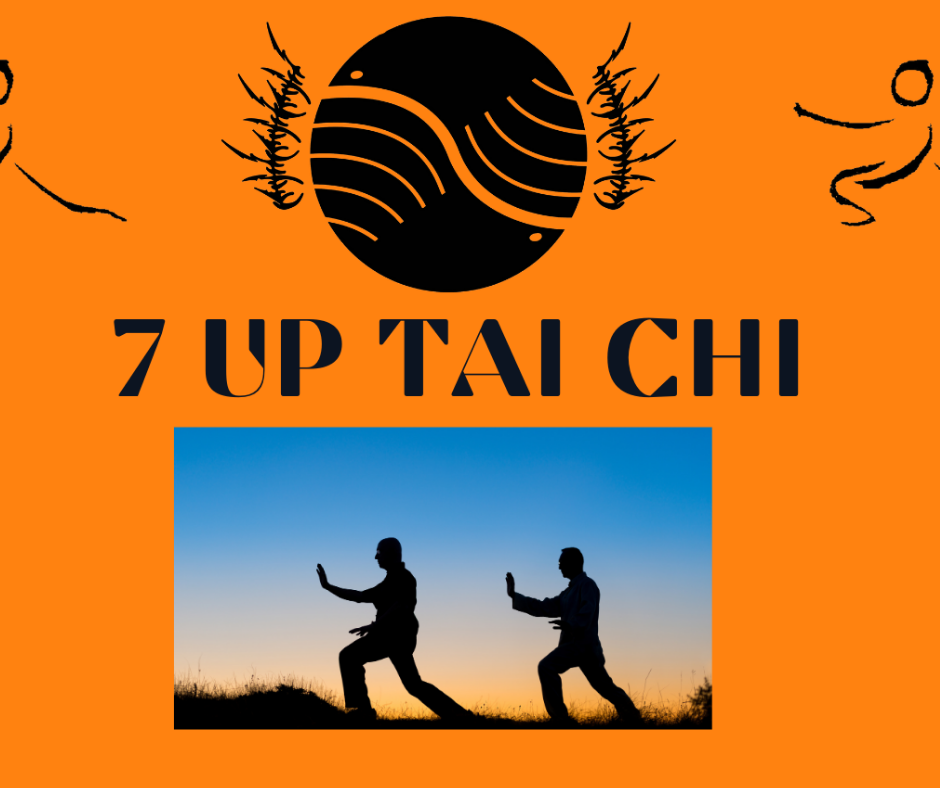 orange background with person doing Tai Chi 