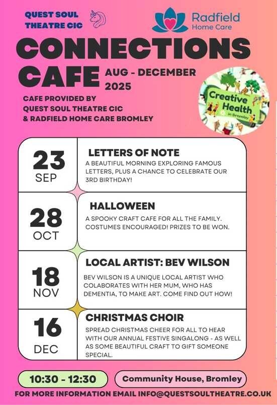 connections cafe timetable Autumn 2025