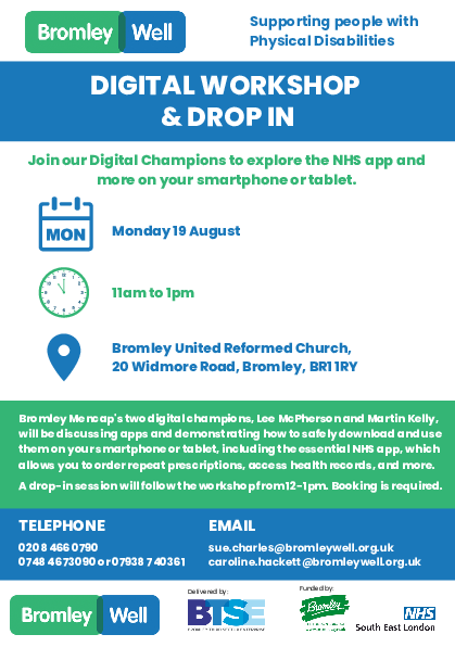 Flyer containing details of workshop