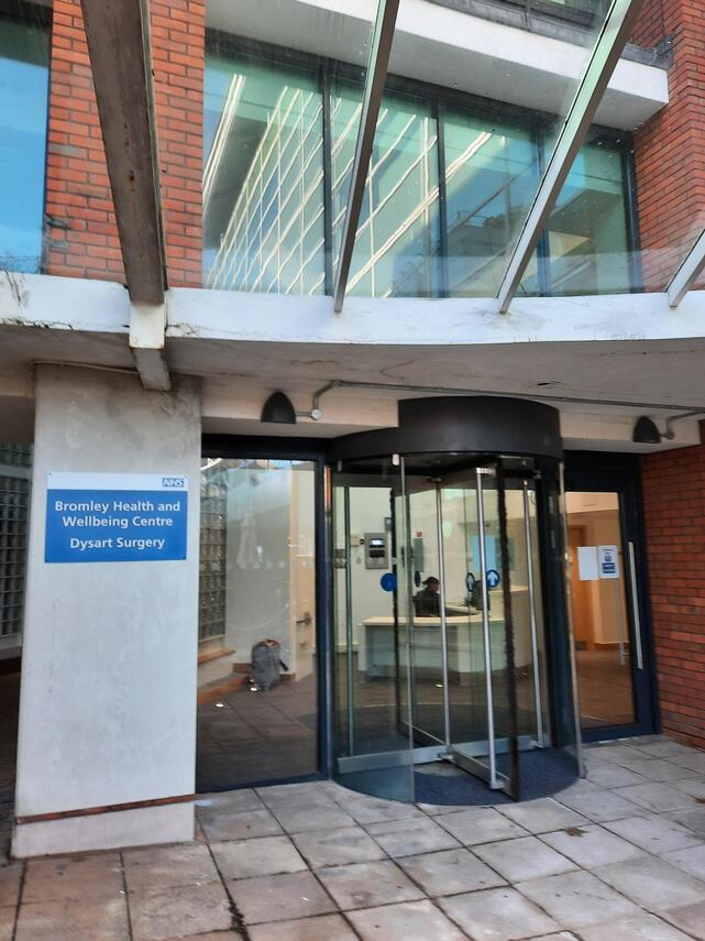 Entrance to Bromley Health and wellbeing centre, south Bromley