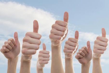 positive thinking thumbs up